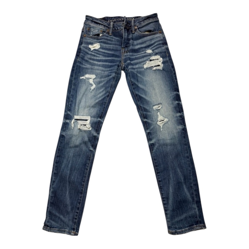 American Eagle AirFlex Skinny Jeans 28x30 Distressed Medium Wash